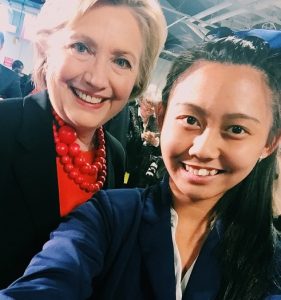 Hillary R. Clinton with student